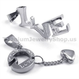 Liefde Titanium Lovers Hangers Met Diamantenvrije Kettingen