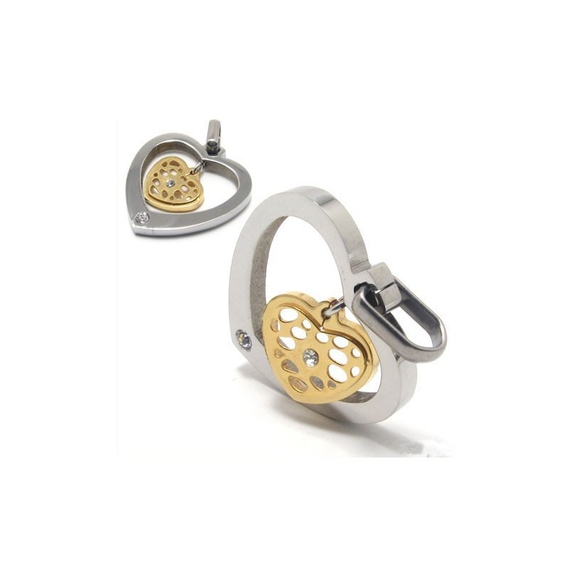 Hartvormige Titanium Diamanten Kettinghanger Hartvormige Titanium Diamanten Kettinghanger