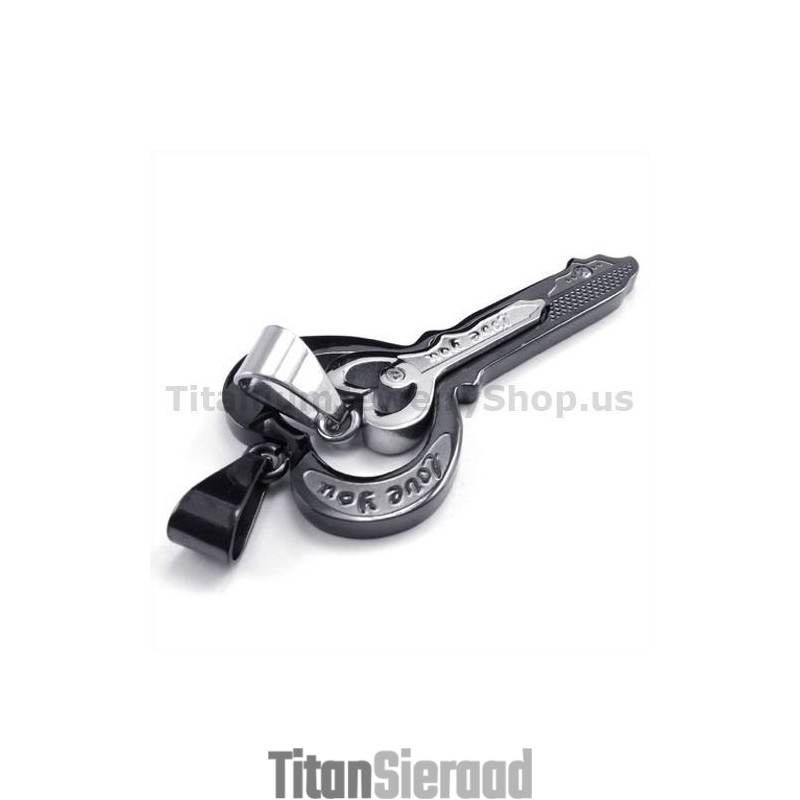 Zwarte Titanium Sleutelhangers Voor Geliefden - Gratis Kettingen Zwarte Titanium Sleutelhangers Voor Geliefden - Gratis Kettingen