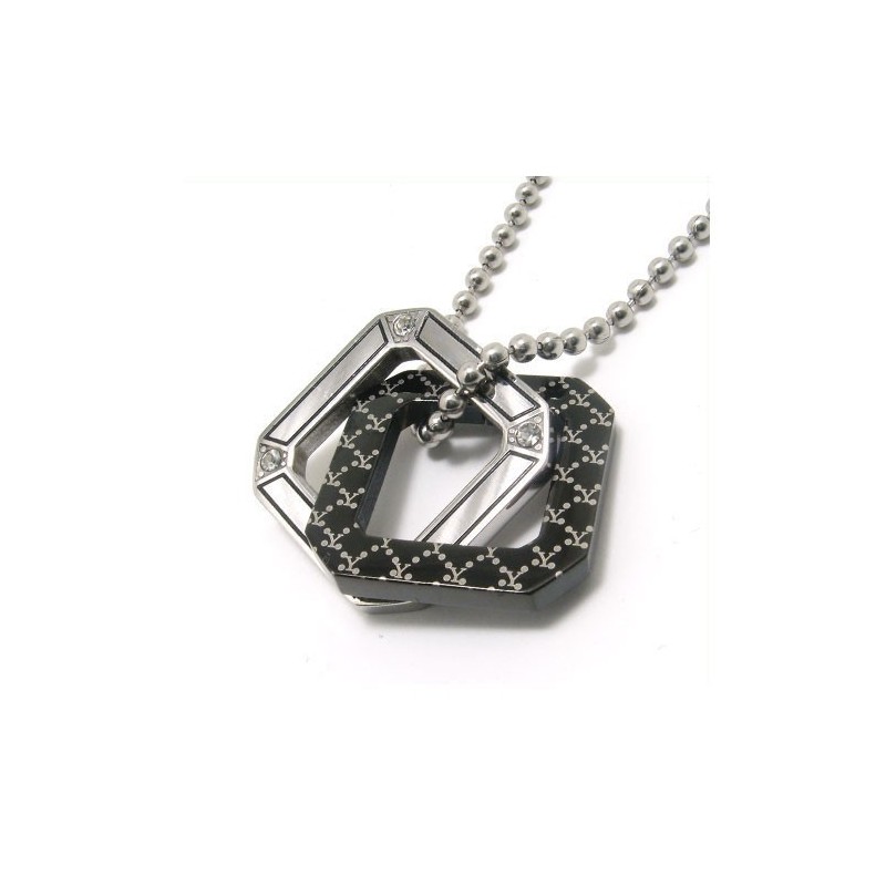 Twee Vierkante Mode Cadeau Titanium Ketting Hanger