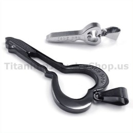 Zwarte Titanium Sleutelhangers Voor Geliefden - Gratis Kettingen