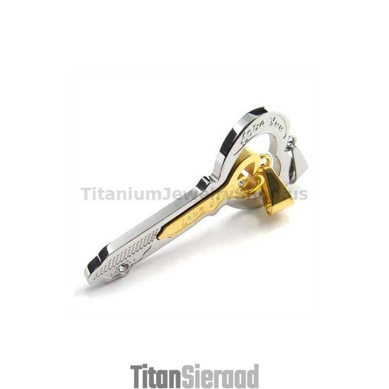Gloden Titanium Lovers Sleutelhangers - Gratis Kettingen