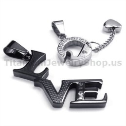 Liefdeszwarte Titanium Hangers Met Diamantvrije Kettingen