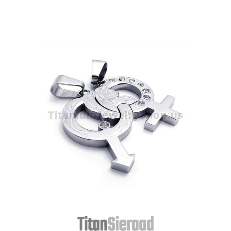 Titanium Lovers Hangers Met Diamantenvrije Kettingen Titanium Lovers Hangers Met Diamantenvrije Kettingen