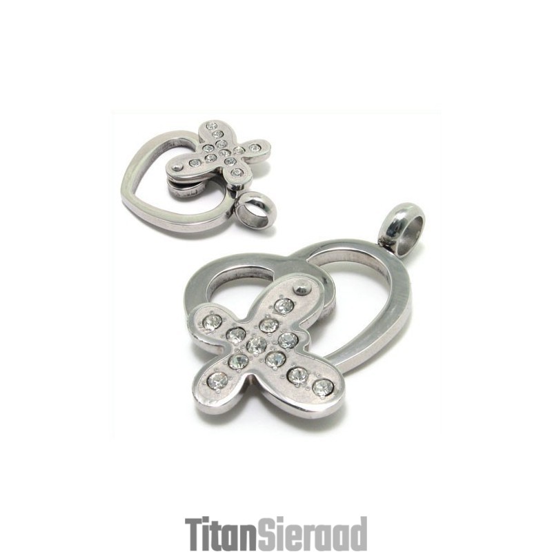 Modegeschenk Hartvormige Titanium Diamanten Kettinghanger Modegeschenk Hartvormige Titanium Diamanten Kettinghanger