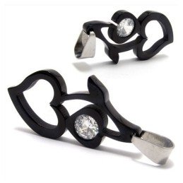 Hartvormige Titanium Diamanten Kettinghanger