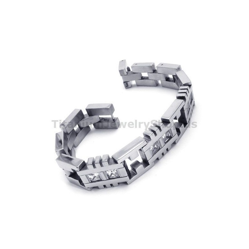 Heren Titanium Armband Met Diamanten Heren Titanium Armband Met Diamanten