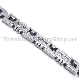 Heren Titanium Armband Met Diamanten