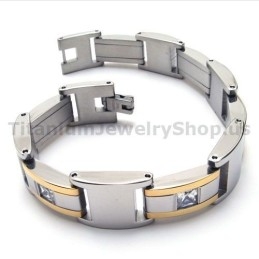 Heren Titanium Armband Met Diamanten