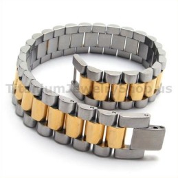 Heren Gloden Titanium Armband