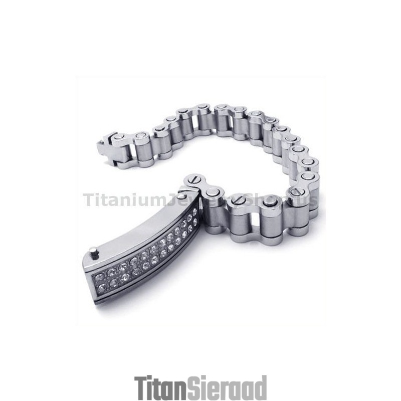 Heren Titanium Armband Met Diamanten