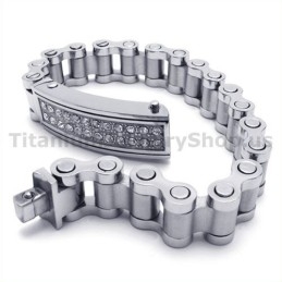 Heren Titanium Armband Met Diamanten