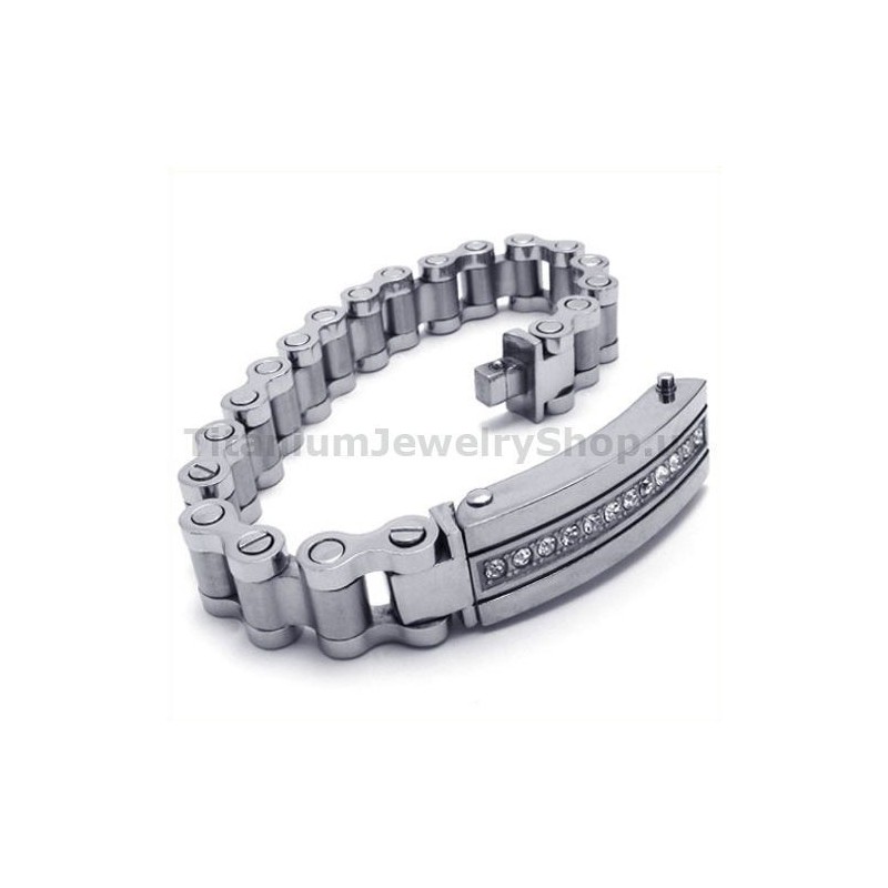 Heren Titanium Armband Met Diamanten Heren Titanium Armband Met Diamanten