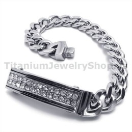 Heren Titanium Armband Met Diamanten