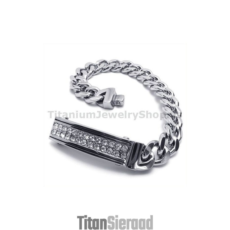Heren Titanium Armband Met Diamanten