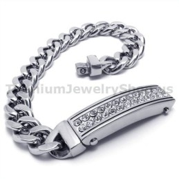 Heren Titanium Armband Met Diamanten
