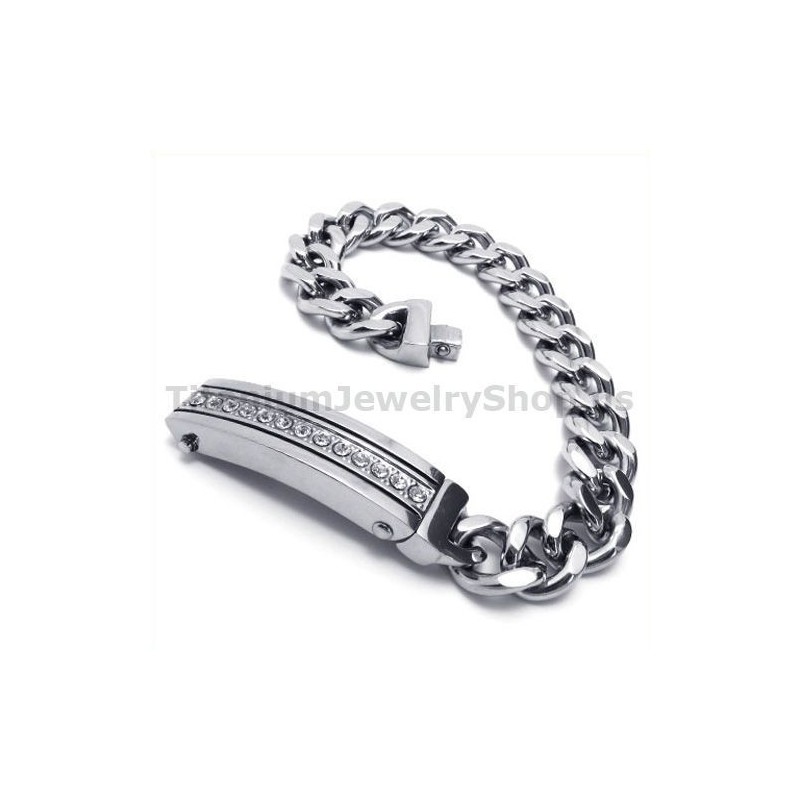 Heren Titanium Armband Met Diamanten Heren Titanium Armband Met Diamanten