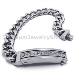 Heren Titanium Armband Met Diamanten