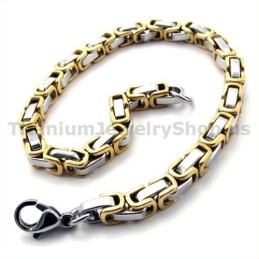 Heren Gloden Titanium Armband