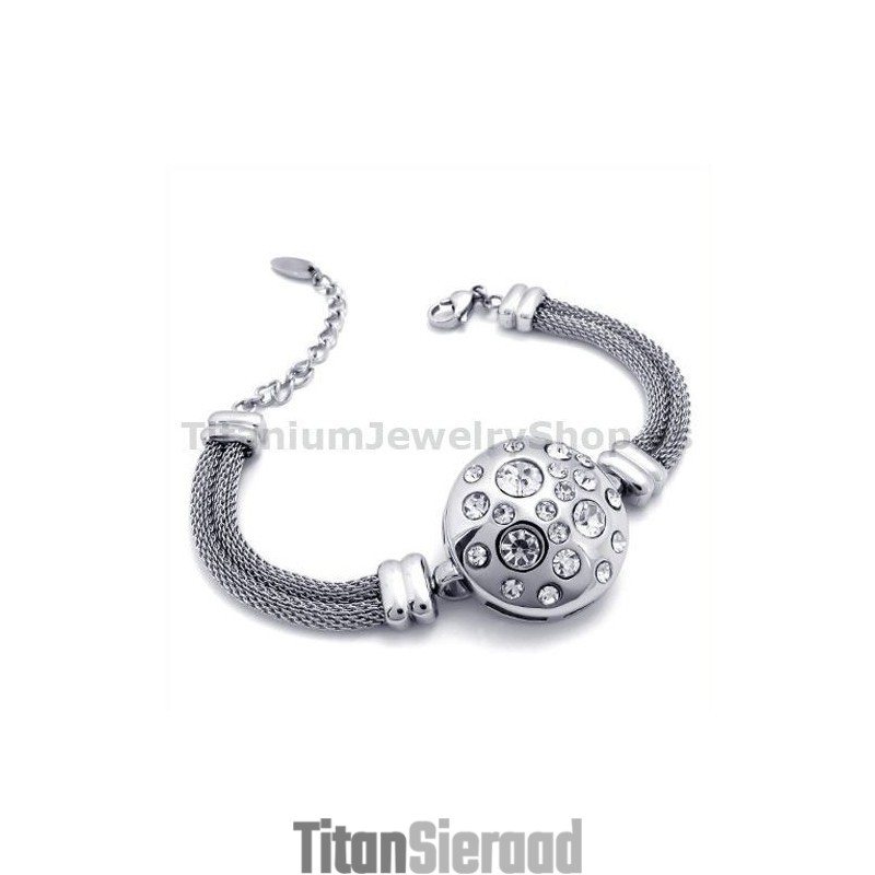 Dames Titanium Armband Met Diamanten