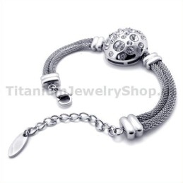 Dames Titanium Armband Met Diamanten