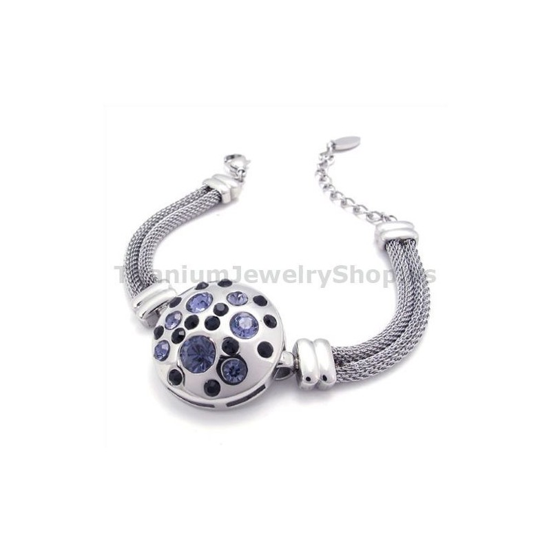 Dames Titanium Armband Met Diamanten Dames Titanium Armband Met Diamanten