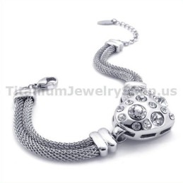 Dames Titanium Armband Met Diamanten