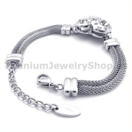 Dames Titanium Armband Met Diamanten