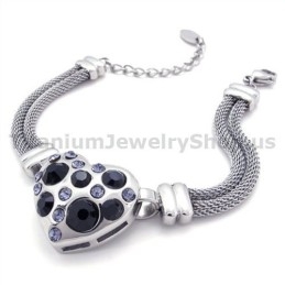 Dames Titanium Armband Met Diamanten