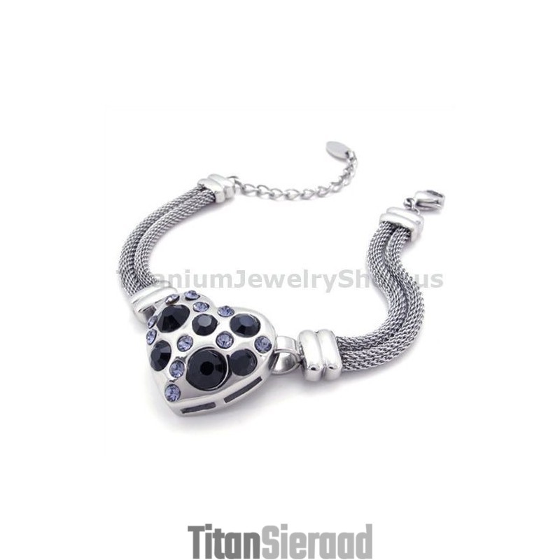 Dames Titanium Armband Met Diamanten