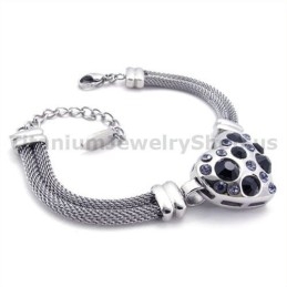 Dames Titanium Armband Met Diamanten