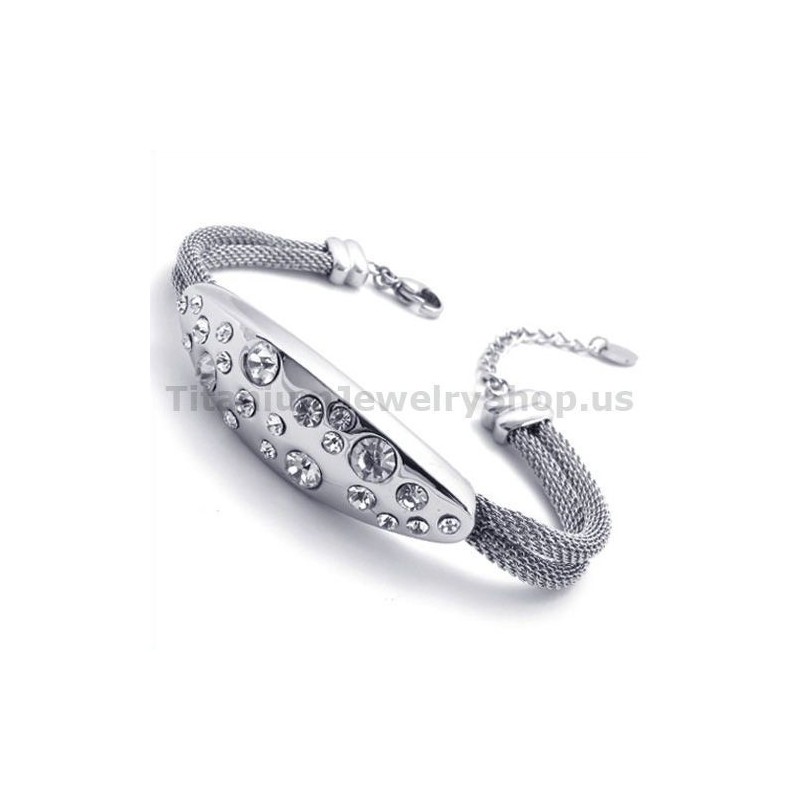 Dames Titanium Armband Met Diamanten Dames Titanium Armband Met Diamanten