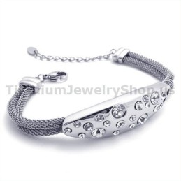 Dames Titanium Armband Met Diamanten
