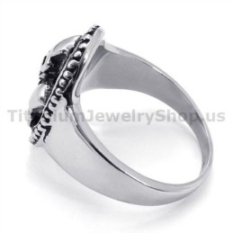 Drie Schedel Titanium Ring