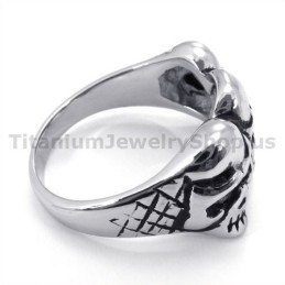 Drie Schedel Titanium Ring