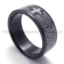 Kruis Zwarte Titanium Ring
