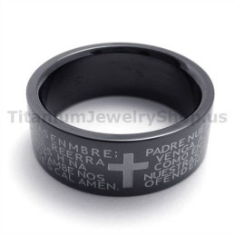 Kruis Zwarte Titanium Ring