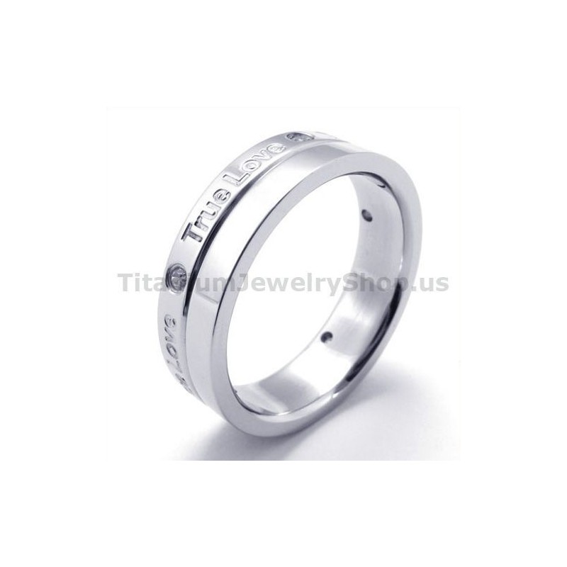 Echte Liefde Titanium Ring Met Diamant Echte Liefde Titanium Ring Met Diamant