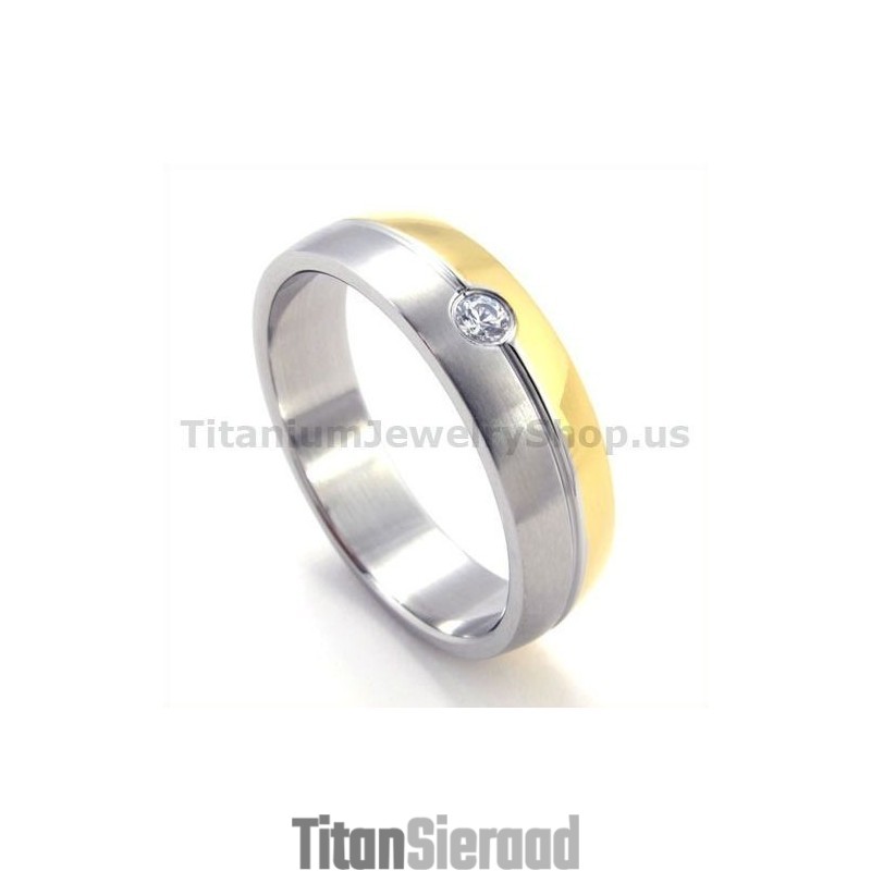 Titanium Ring Met Diamant