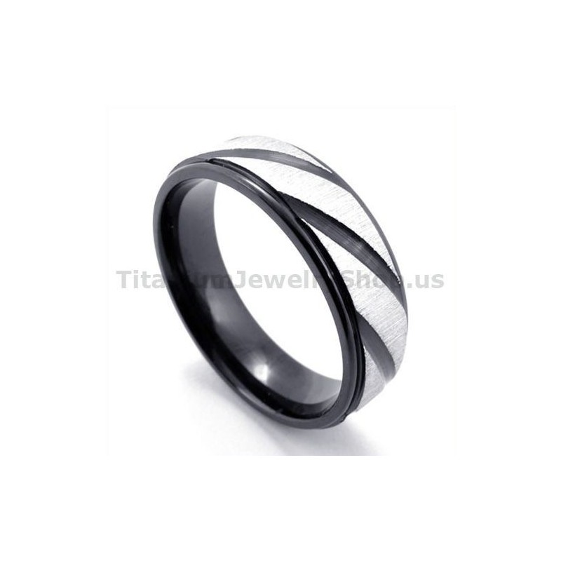 Zwarte Titanium Ring Met Diamant Zwarte Titanium Ring Met Diamant