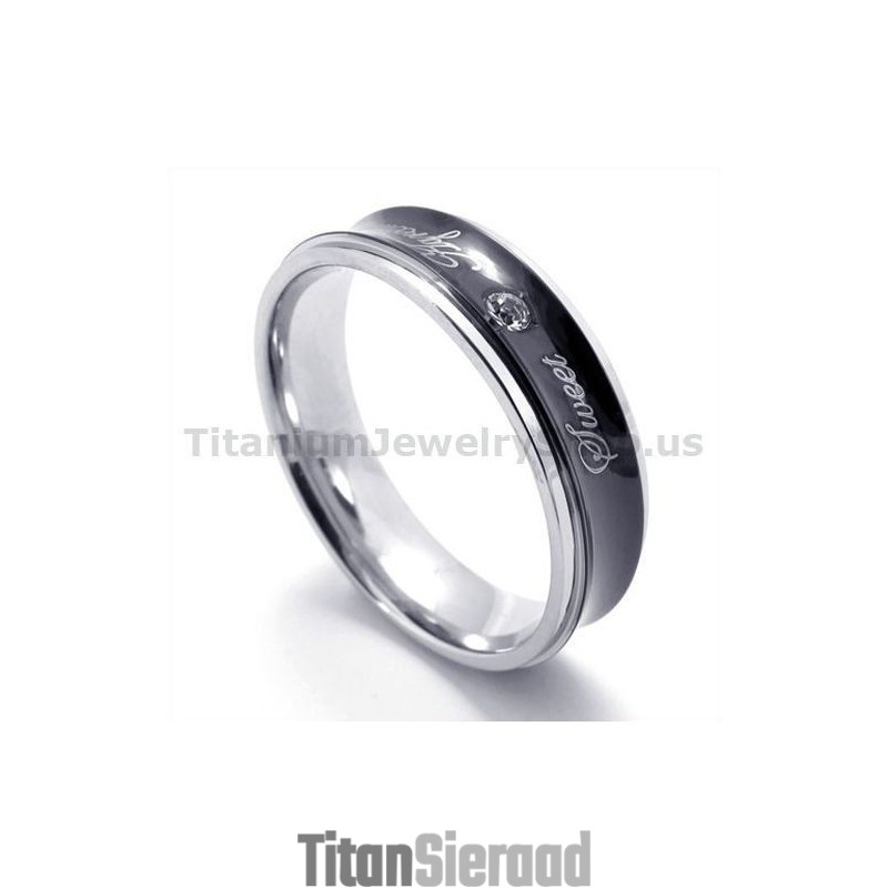 Lievelingsring Van Zwart Titanium Met Diamant