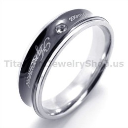 Lievelingsring Van Zwart Titanium Met Diamant