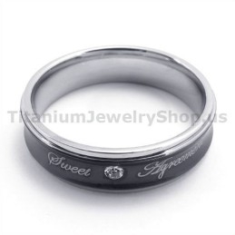 Lievelingsring Van Zwart Titanium Met Diamant