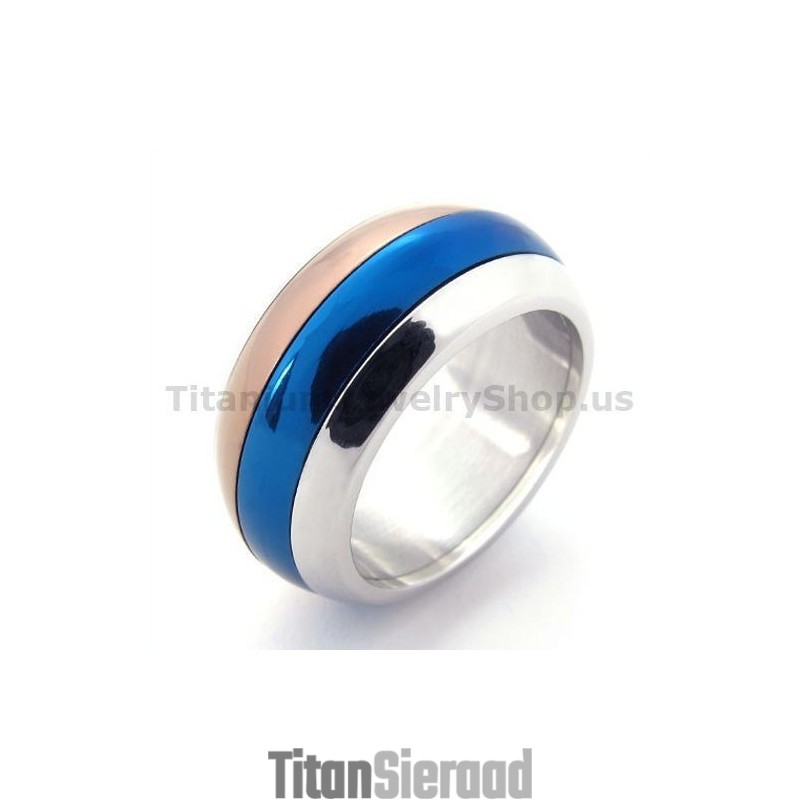 Driekleurige Titanium Ring