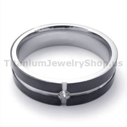 Zwarte Titanium Ring Met Diamant