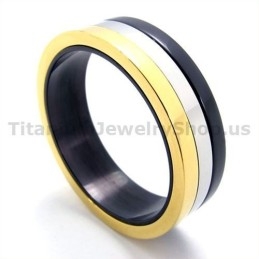Driekleurige Titanium Ring