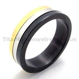 Driekleurige Titanium Ring