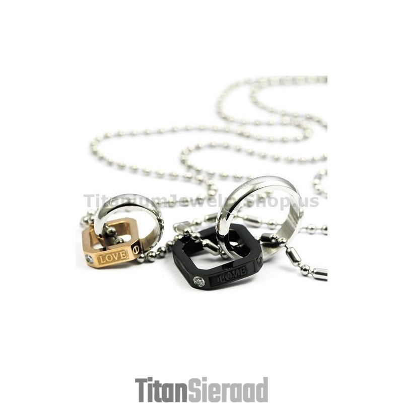 Titanium Hangers Met Diamanten Voor Geliefden Valentijnsdag Cadeau - Gratis Kettingen Titanium Hangers Met Diamanten Voor Geliefden Valentijnsdag Cadeau - Gratis Kettingen