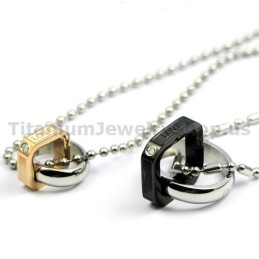 Titanium Hangers Met Diamanten Voor Geliefden Valentijnsdag Cadeau - Gratis Kettingen