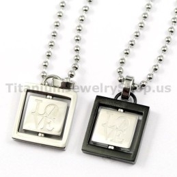 Draaibare Lovers Titanium Hangers Valentijnsdag Cadeaus - Gratis Kettingen